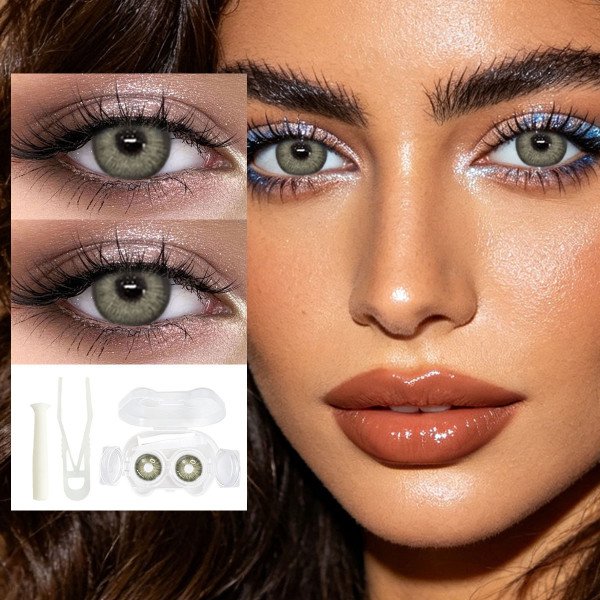 The contact lens 3D Little Devil is equipped with cat shaped contact lenses, detachable tweezers, portable outdoor daily accessories, holiday gifts, Christmas role-playing special items