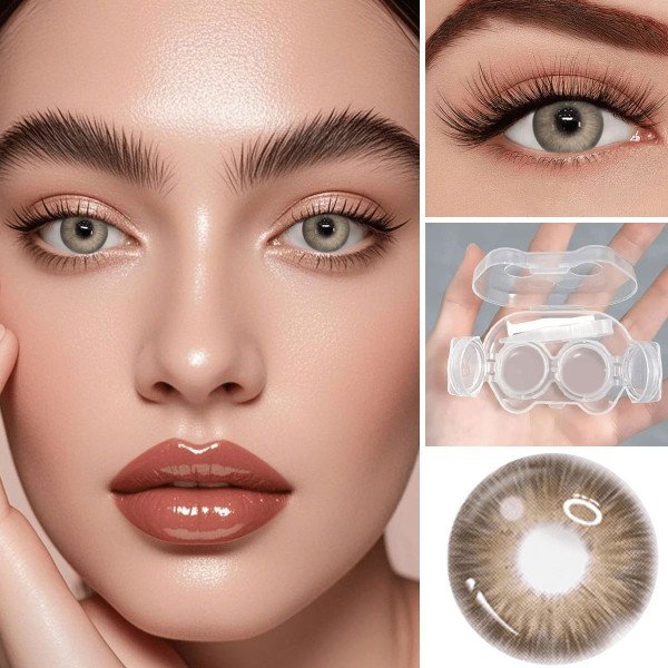 Meitong Halloween 3D Devil's Eye shaped contact lens kit, cream gel box with mirror, tweezers removal tool, portable travel accessories for daily outdoor use, Christmas role