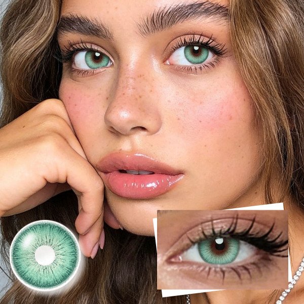 New York Green cosmetic contact lenses  Little Devil Eye Contact - Moisturizes and daily wear, enhances your appearance on holidays and birthdays, cheap, Valentine's Day, cheap goods, travel, travel essentials, room decoration,
